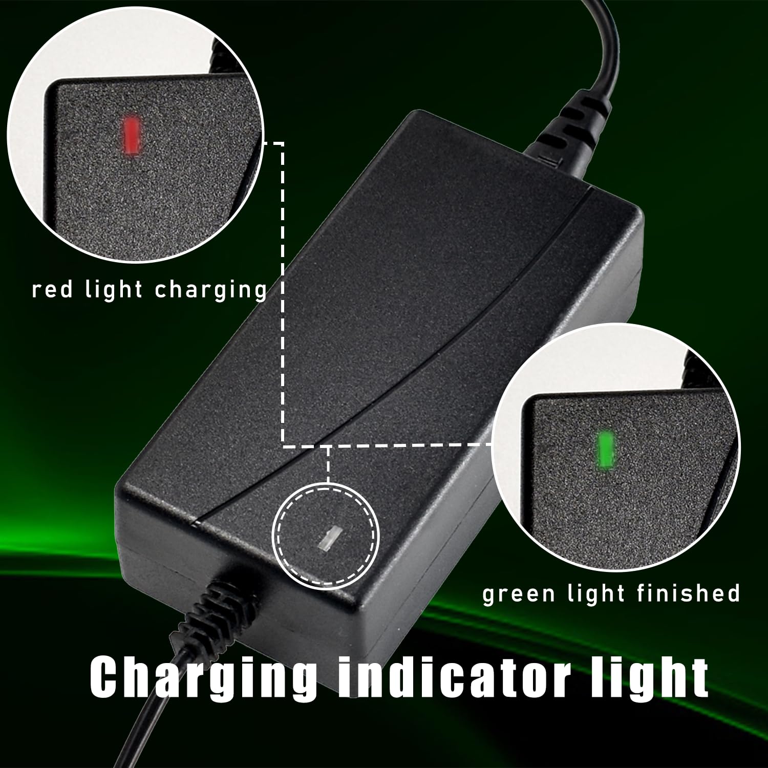 42V 2A Scoter Charger 5 Plugs for 36V Lithium Battery Pack DC 5.5 * 2.1 with 8mm 3 Prong/12mm 3 Prong Connector/8mm RCA/ 3-Pin Male XLR Connector,Universal 5 in 1 Charger Power Adapter