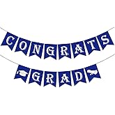 2026 Congrats Grad Banner with Graduation Cap Sign(Assembled) Class of 2026 Graduation Party Supplies Congratulation Grad Garland to Celebrate