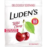 Luden's Sore Throat Relief Drops, Wild Cherry, 160 Count | Sore Throat Lozenges, for Minor Everyday Irritation &amp; Dry Mouth, Soothes Throats, With Pectin