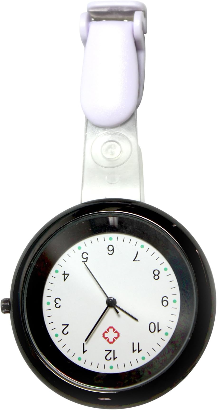 Nurse | Male Female Unisex | FOB Pocket Watch Analogue Display | Digital Quartz Movement | NS-2103 Plastic Clip Band - Black