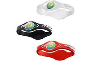 Power Balance the Original Genuine Performance Wristband, Silicone rubber Wristbands Bracelets sports bracelet wristband for men women, power 3 pack bangles, safe Waterproof Lightweight durable, size of M+M+L（M 19.0CM/L 20.5CM)
