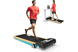 Redliro Walking Pad with Incline Wood - Under Desk Treadmills for Home - Portable Walking Pad Treadmill for Office, Max 265lb Weight Capacity Jogging Machine with Remote Control & LED Monitor.
