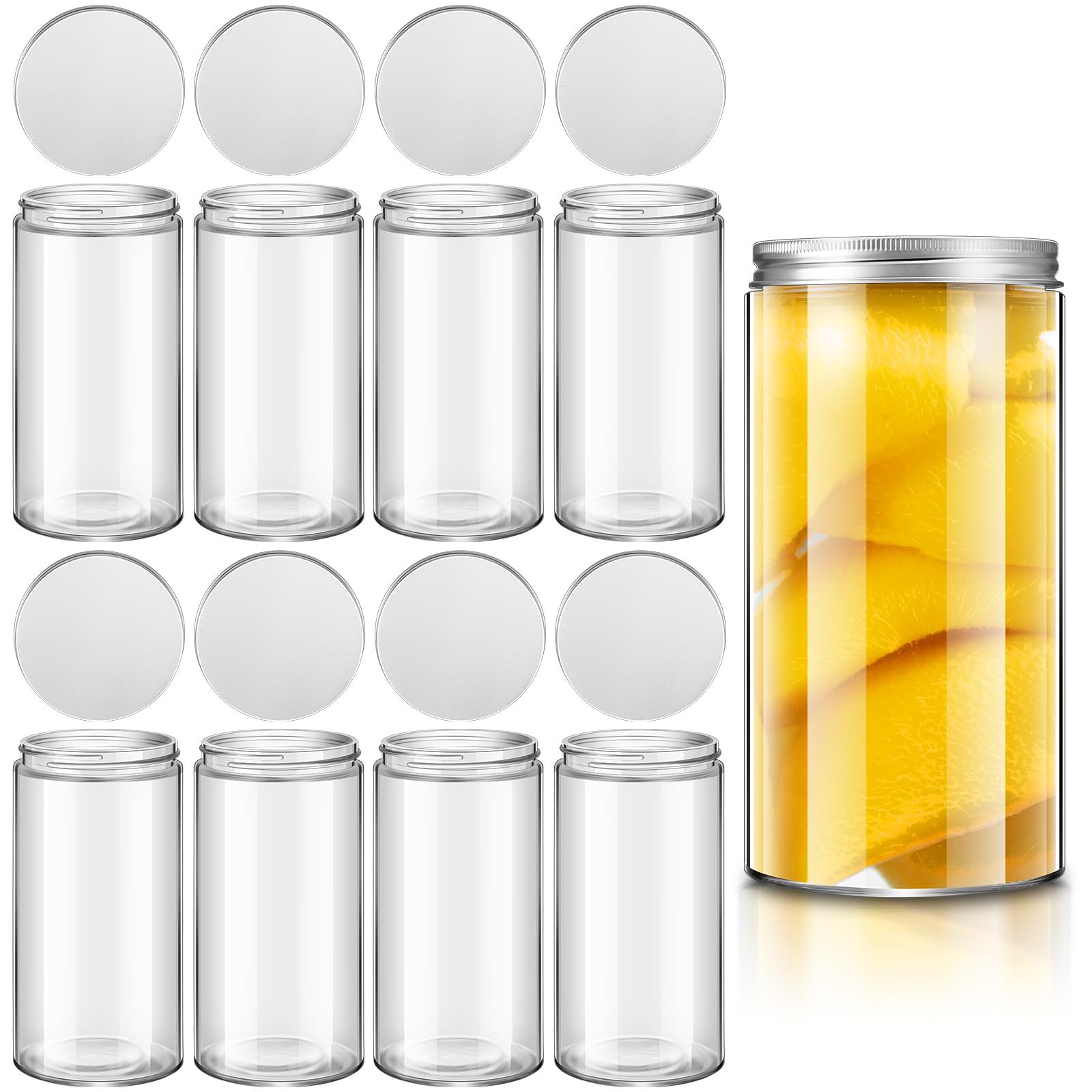 Norme 8 Pack 32 oz Mason Jars Extra Wide Mouth Glass Jars with Lids ...