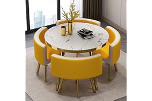 KAREFRI Office Reception Room Club Table and Chair Set Reception Table and Chair Combination Negotiation Table Office Shops Meetings Small Round Tables Office Conference Desk PU Faux Leather Chairs (Color :