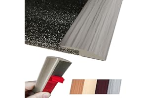 Maxiroc Floor Transition Strip Self Adhesive Carpet Wood Tile Vinyl Flooring Laminate Transition Cover Edge Trim Gap Doorway Threshold for Uneven Floors Heights Within 5 mm (40 inches, Gray Forest)
