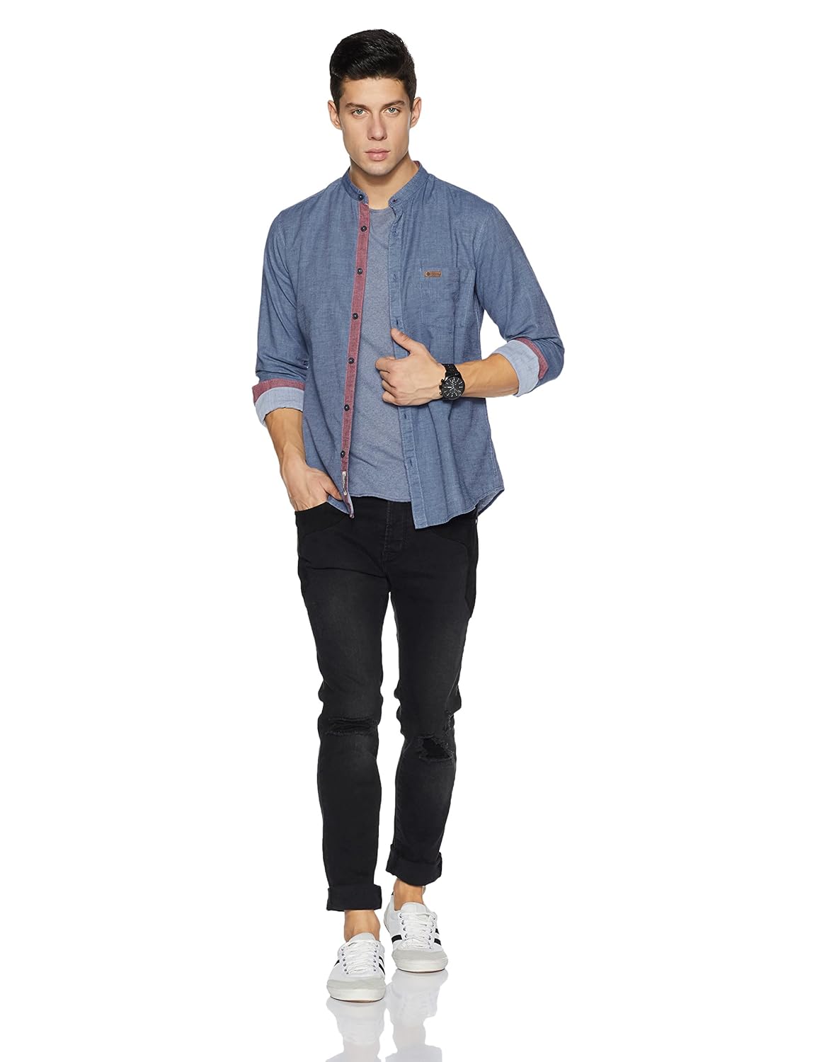 symbol amazon brand men's regular fit casual shirt