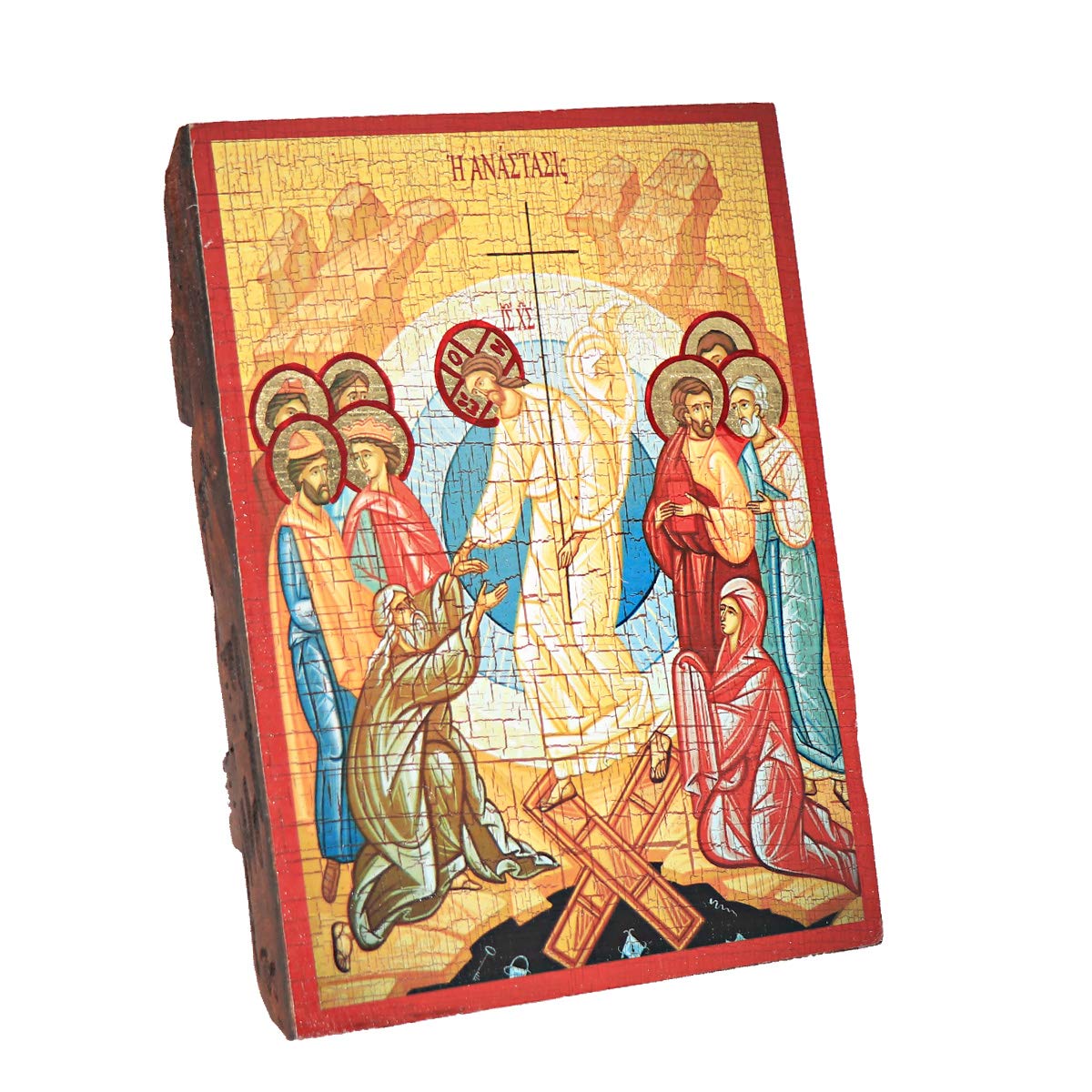 NKlaus Resurrection Jesus Christ Christian Wooden Icon 16x12,5 handmade 37031