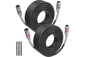 BIETRUN XLR Cables 50FT/16M 2 Packs, Premium Heavy Duty Balanced Microphone Cable with 3-Pin XLR Male to Female Microphone Cord Connector Compatible with Microphones,Mixer,Speaker Systems,Preamps and More
