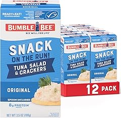 Bumble Bee Snack On The Run Original Tuna Salad with Crackers Kit (Pack of 12) - Ready to Eat Protein Snack Pack - 8g Protein