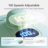 JISULIFE Stroller Fan Bladeless Safe Turbine Air Turbo Night Light Green view 4