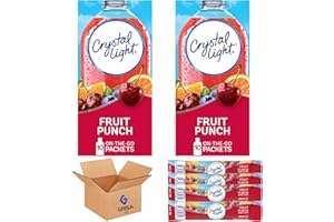 GRISA BOX Crystal Light On The Go Fruit Punch, 10-Count Boxes (Pack of 2) - Refreshing and convenient, enjoy the delicious blend of fruity flavors anytime., +GrisaBox Stickers