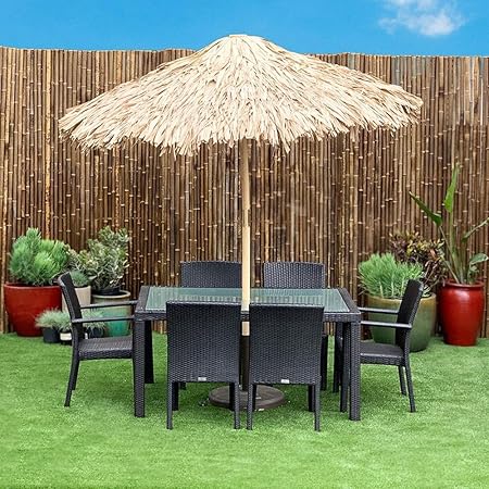 Amazon Com Forever Bamboo 6 5 Ft Natural Thatch Tiki Umbrella