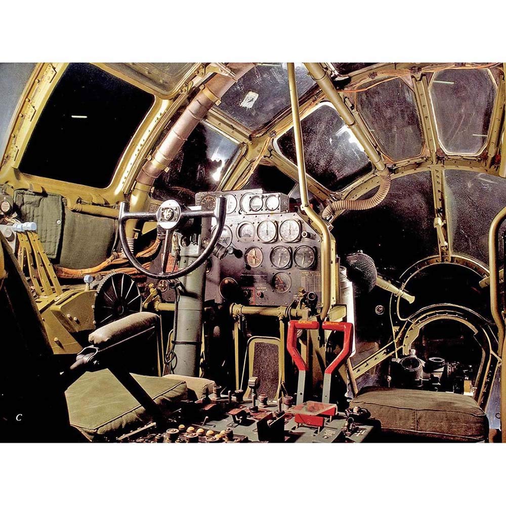 Wee Blue Coo Vintage Photography Cockpit B29 Bomber Enola Gay Art Print Poster Wall Decor 12X16 Inch