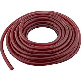 Spark Plug Wire Universal, 7mm Solid Core, Transparent Red, 20 Ft | Cut-to-length design, visible woven core, accepts standard boots and terminals, non-suppression wire