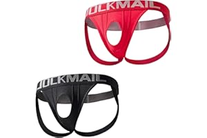 JOCKMAIL 2 Pack Men's Jockstrap Underwear Cutout Jock straps for Men Low Rise Athletic Supporter for Parties & Nightlife