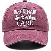 Waldeal Biker Hair Don't Care Hat for Women, Denim Washed Adjustable Baseball Cap