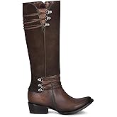 Cuadra Women's Tall Boot in Genuine Leather with Zipper Brown