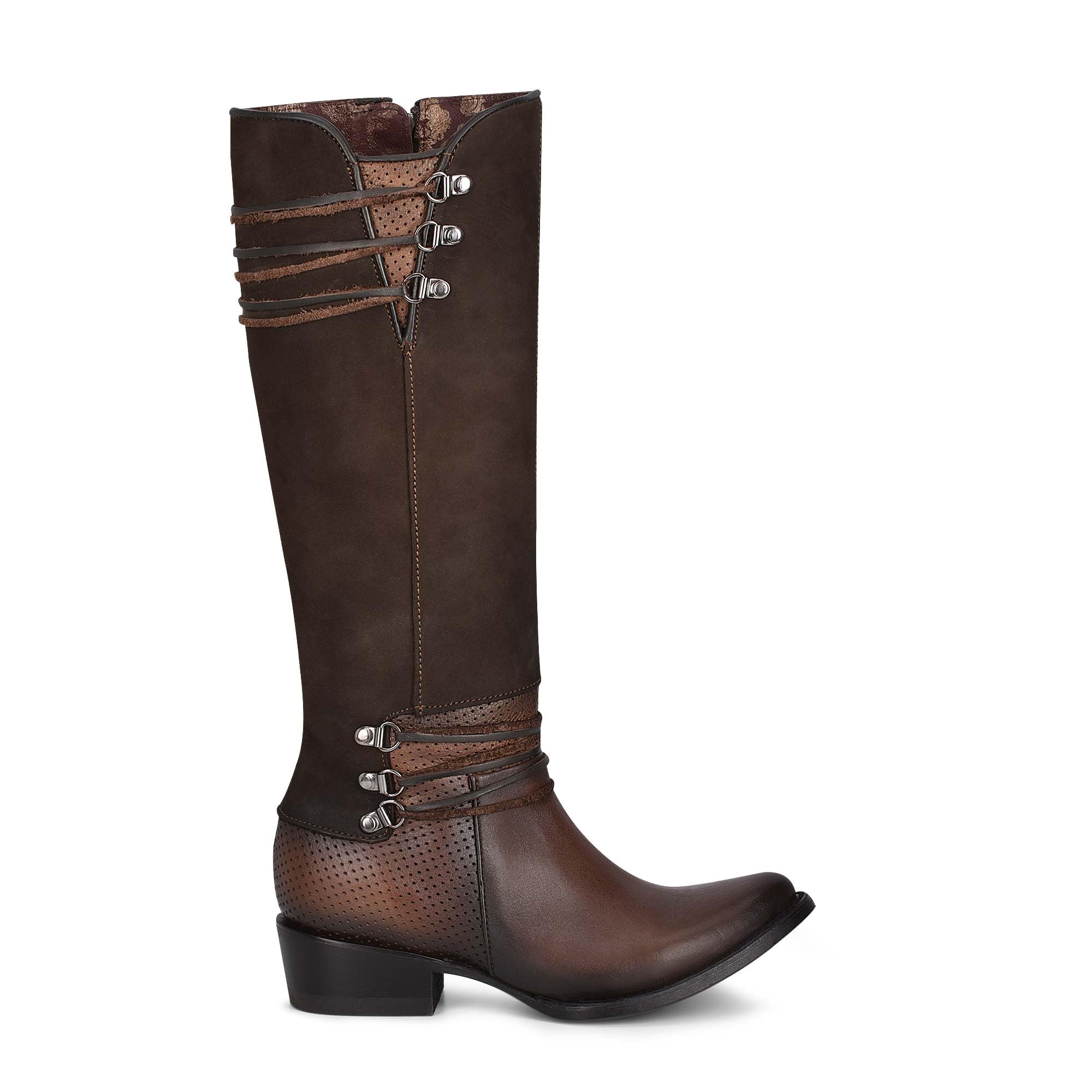 Photo 1 of Cuadra Women's Tall Boot in Genuine Leather with Zipper Brown, 1X2DCS, Size 7