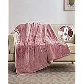 GarveeHome Pink Heated Throw Blanket, Electric Throw Blanket, Velvet Soft Fast Heating Blankets Throw, 4 Heat Levels & 4H Auto Off, Machine Washable, Over-Heat Protection, ETL Certified, 50" x 60"