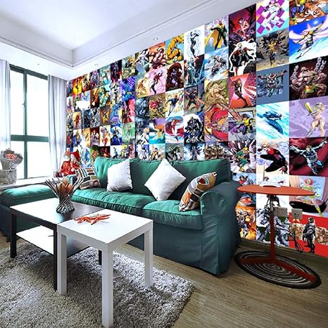 MJJBBH Selbstklebende Tapete Wandbild (B) 350X (H) 256Cm Comic-Tapete
