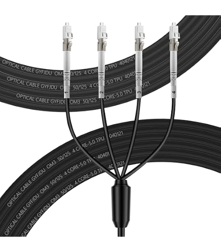 Amazon.com: FLYPROFiber- 12 Strands OM3 LC to LC Outdoor Armored