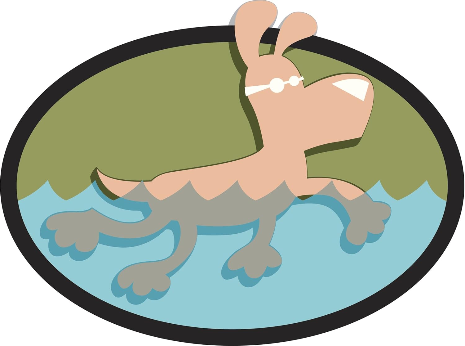 Cute Swimming Puppy Dog with Goggles Cartoon Icon Vinyl