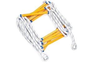 Yetlunsion 16ft Safety Balcony Fire Escape Ladder with Hooks & Bolt, Fast to Deploy Sturdy and Strong, 3-4 Story Rope Ladder Portable and Reusable Weight Capacity up to 2000 Pounds