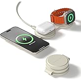 Satechi OntheGo™ 3 in 1 Wireless Charger, Qi2 Portable Charger with 15W Fast Charging for iPhone 17 to 12 Series, 5W for Apple Watch, and 5W for AirPods, Magnetic Travel Charging Station – Sand