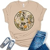 Womens Floral Shirts Trendy Wildflower Vintage Graphic Tees Butterfly Short Sleeve T Shirts Bella Summer Tops