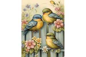 LWZAYS Bird Stamped Cross Stitch Kits, Embroidery Kits for Beginners Adults,11 CT Patterns Dimensions Counted Cross Stitch Kits Arts Craft Kits 12 x 16in