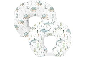 WOODIVILLE Nursing Pillow Covers 2 Pack, Breastfeeding Pillow Slipcovers Soft and Stretchy, Nursing Covers for Baby Girls Boys Newborn