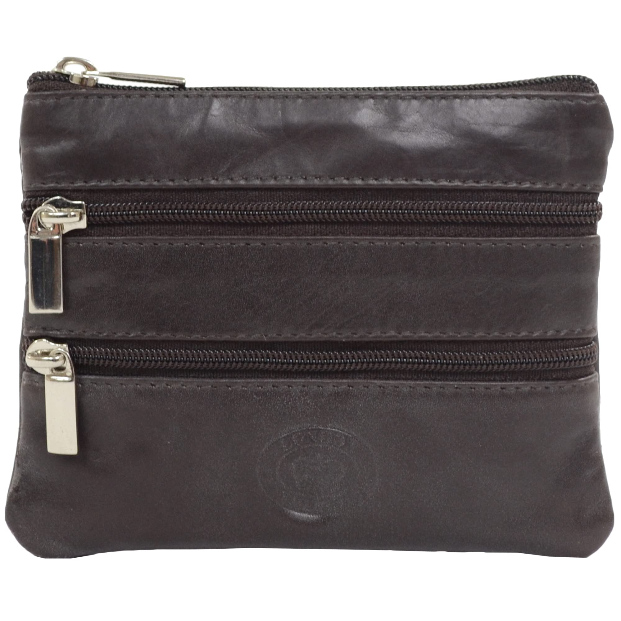 Ladies/Womens Soft Leather Handy Coin/Money Purse - Dark Brown