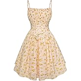 Scarlet Darkness Women Corset Floral Dress Spaghetti Strap Mini Sundress for Teens