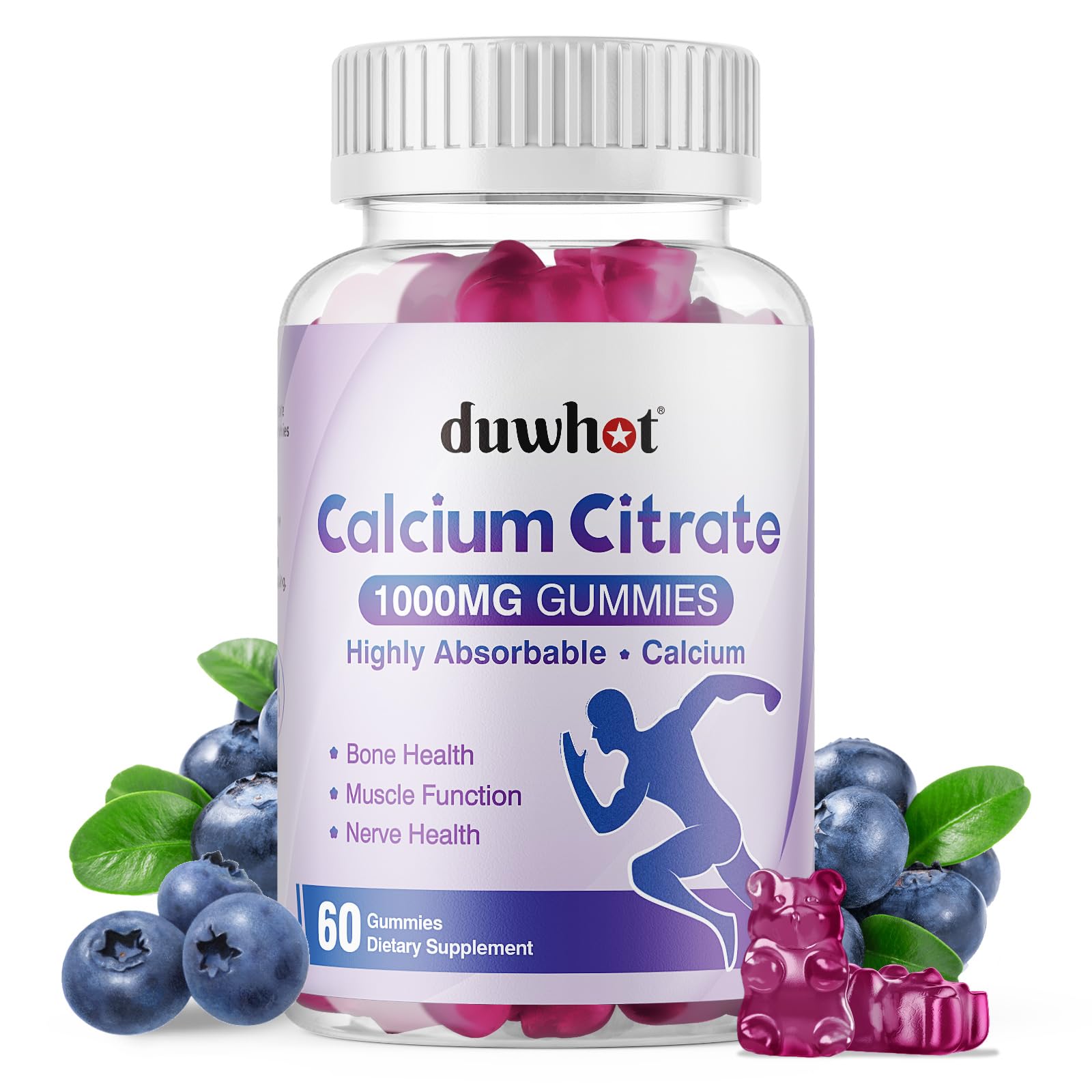 Calcium Citrate Gummies 1000 mg (Blueberry)