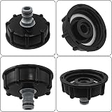 SyiXute 2 Pcs IBC Tank Adapter S60x6 Coarse Thread 1/2" Tap Valve Black view 4