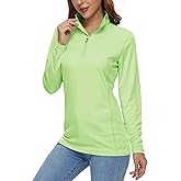 MAGCOMSEN Women's Shirts Long Sleeve 1/4 Zip UPF50+ UV Sun Protection Quick Dry Workout Hiking Athletic Shirts Rash Guard