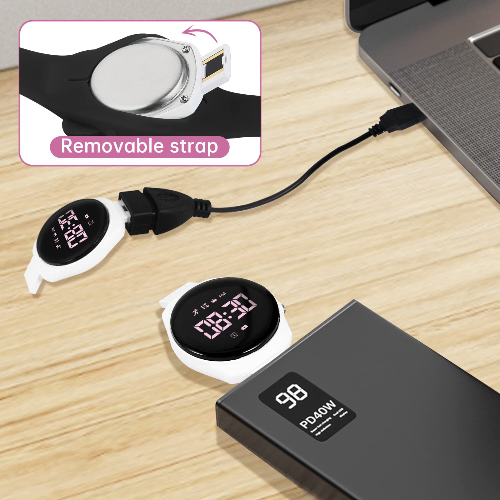 Bigmeda Kids Watch, Digital Watch, Sport Watch with Alarm Clock, Stopwatch, Waterproof Fitness Tracker with No App for Ages 5-12 Children (MEHeipin-Black Pink)