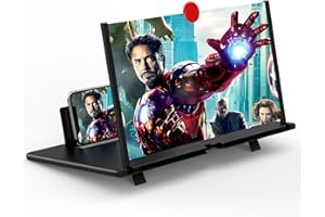 FANLORY 18" Screen Magnifier for Cell Phone,3D Magnifying Projector Screen Enlarger Expander for Movies, Videos, and Gaming, Foldable Phone Stand with Screen Amplifier, Compatible with All Smartphones