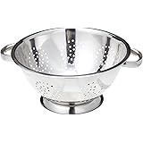 ExcelSteel Heavy Duty Handles and Self-draining Solid Ring Base Stainless Steel Colander, 5 Qt