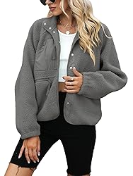 Yanekop Womens Fleece Jacket Fuzzy Long Sleeve