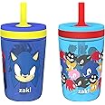 Zak Designs Sonic the Hedgehog Kelso Toddler Cups For Travel or At Home, 15oz 2-Pack Durable Plastic Sippy Cups With Leak-Proof Design is Perfect For Kids (Sonic)
