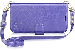 OCASE for iPhone 16 Wallet Case with Shoulder Strap Phone Case for Women Crossbody Phone Case with Card Holders RFID Blocking