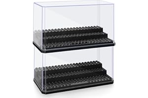 AELS 2 Packs Acrylic Minifigures Display Case, Stackable and Dustproof Building Block Display Box for Lego Action Figure Toys