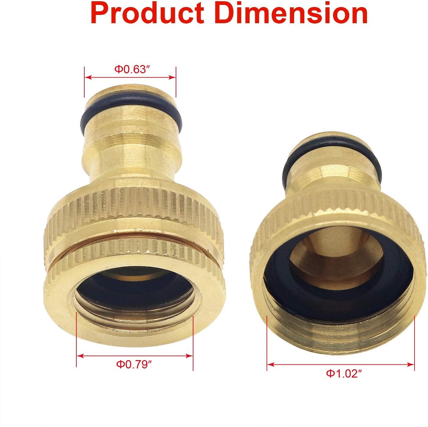 Hydrogarden Garden Hose Quick Connect,3/4 inch Brass Female Thread Tap Connector Male Quick Connector Adapter Hose Connectors Hose Fittings for Car Wash Guns Garden Irrigation Systems(1SET) - Image 4