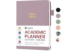 ZOTIA Academic Planner 2024-2025, Monthly & Weekly Calendar Planner Runs from July 2024 to June 2025, Hardcover School Teacher Student Planner, Perfect for School Office & Home Supplies (5.7" x 8.2") - Purple