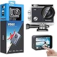 AKASO V50X Native 4K30fps WiFi Action Camera with EIS Touch Screen 4X Zoom 131 feet Waterproof Camera Support External Mic Re