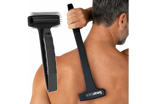 Bearback Back Scratcher for Men & Women | Instant Itch Relief, Long Reach Folding Handle, Skin-Safe Bristles