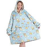 Fiosnow Corgi Blanket Hoodies for Women and Men Adult Oversize Wearable Blanket Hoodies for Soft and Warm