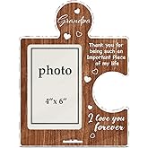 CIANMGD Grandpa Gifts from Grandkids, Christmas Fathers Day Grandfathers Day Birthday Gifts for Grandpa, Acrylic Puzzle Picture Frame Gift for Grandfather, 4 x 6 Inch Photo