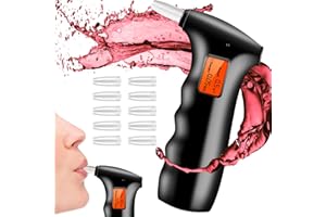 AWY-SEVEN Professional-Grade Accuracy Breathalyzer, Portable Alcohol Tester with LCD Digital Display for Personal, Home or Party Use with 10 Mouthpieces